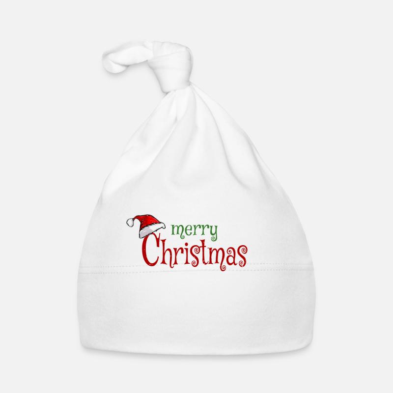 Merry Christmas Red Santa Hat vintage Organic Baby Cap