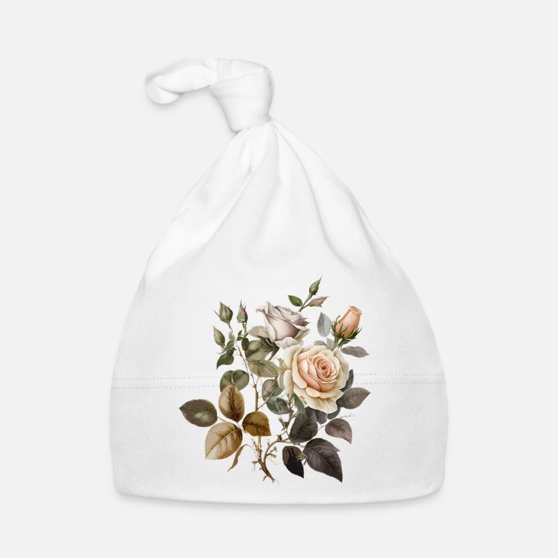 Beautiful roses Organic Baby Cap