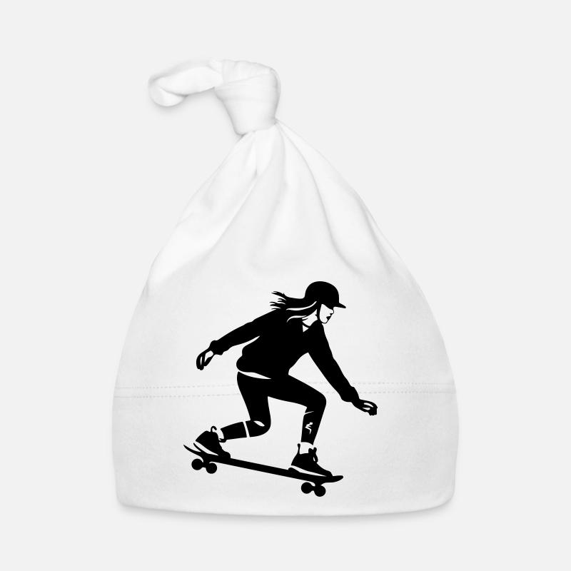 Skateboard Femme Silhouette Skateboard Bonnet bio Bébé