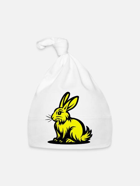 Hase Ostern - Baby Bio-Mütze - Weiß - Vorne