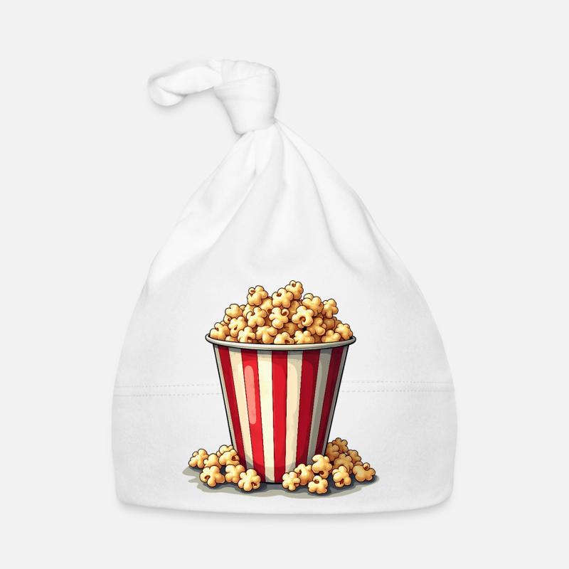 Popcorn - Fasching Kinder - Baby Bio-Mütze - Weiß