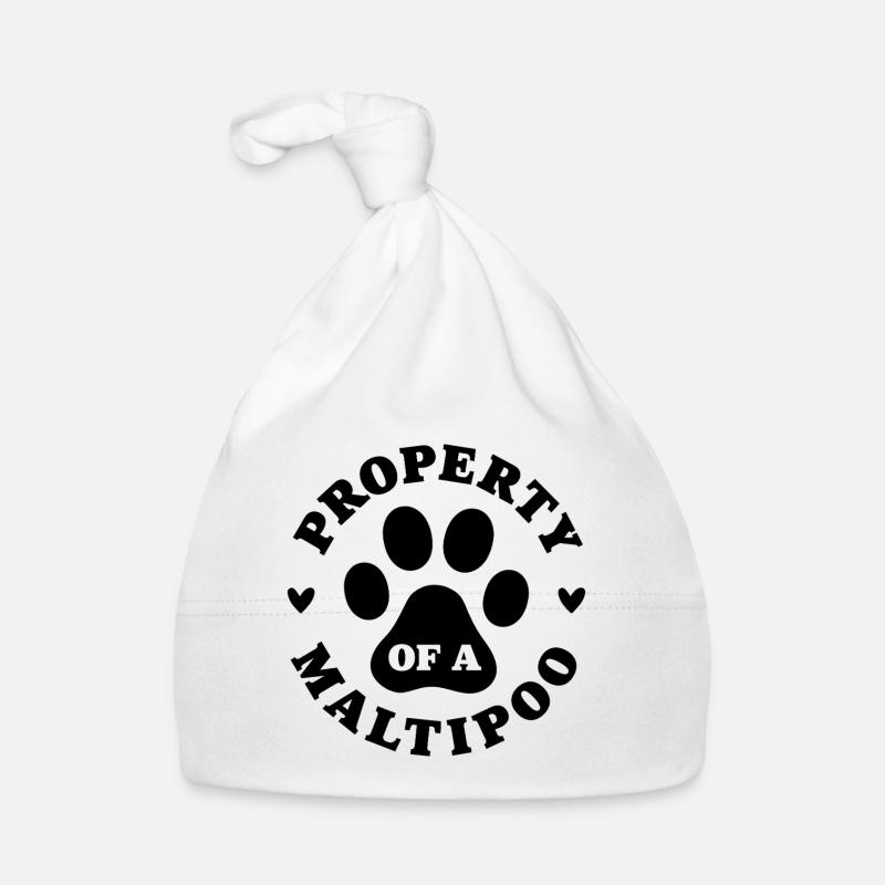 Eigentum eines Maltipoo Baby Bio-Mütze