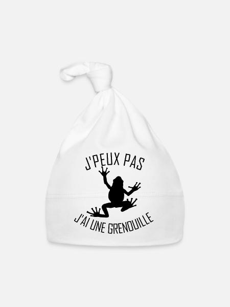I can not have a Frog - Organic Baby Cap - white - Front