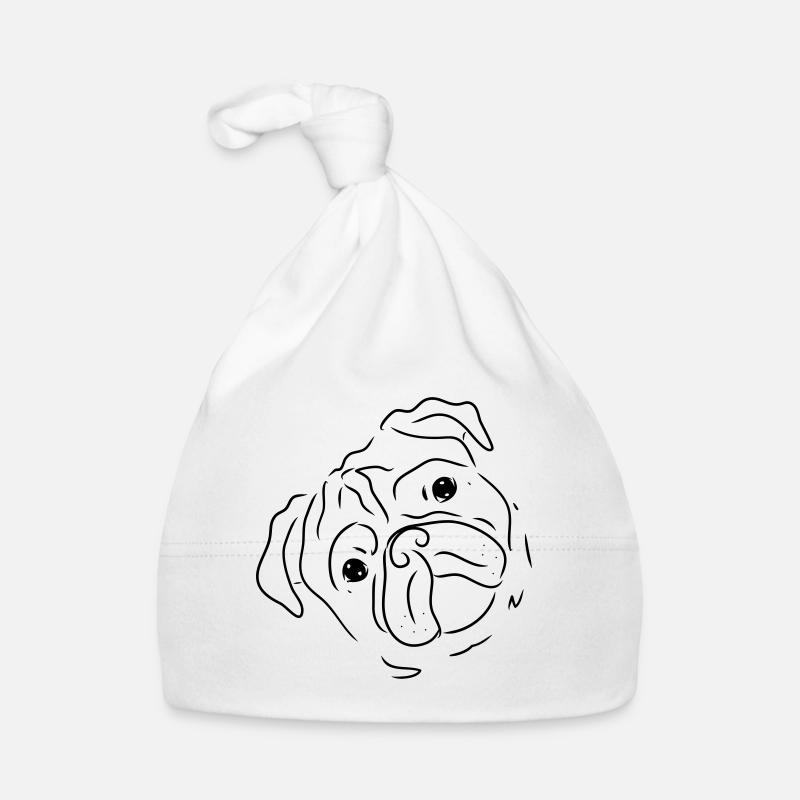 süßer Mops , Mopsgesicht , Hundebesitzer, Geschenk Baby Bio-Mütze