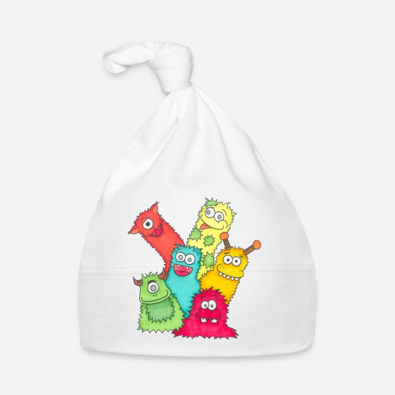 Monster Group - Organic Baby Cap - white