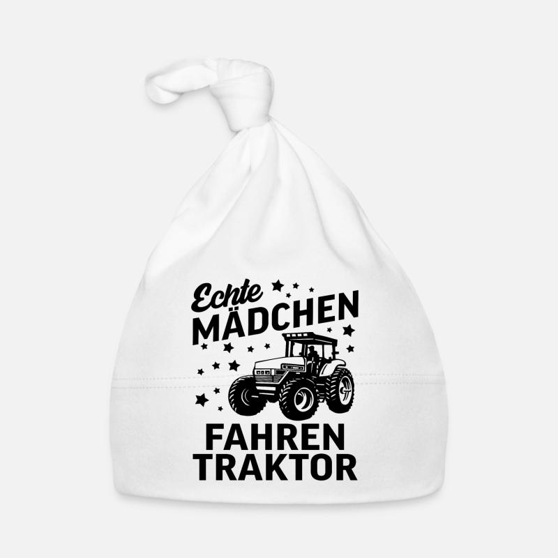 Echte Mädchen Fahren Traktor Bäuerin Baby Bio-Mütze