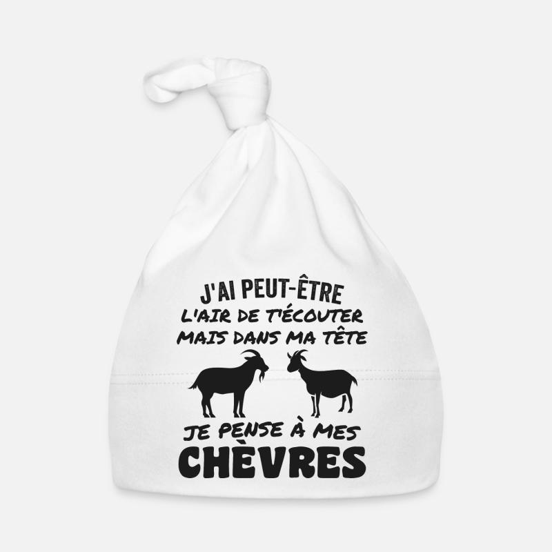 Dans Ma Tête Je Pense à Mes Chèvres Bonnet bio Bébé