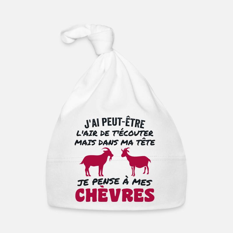 Dans Ma Tête Je Pense à Mes Chèvres Bonnet bio Bébé