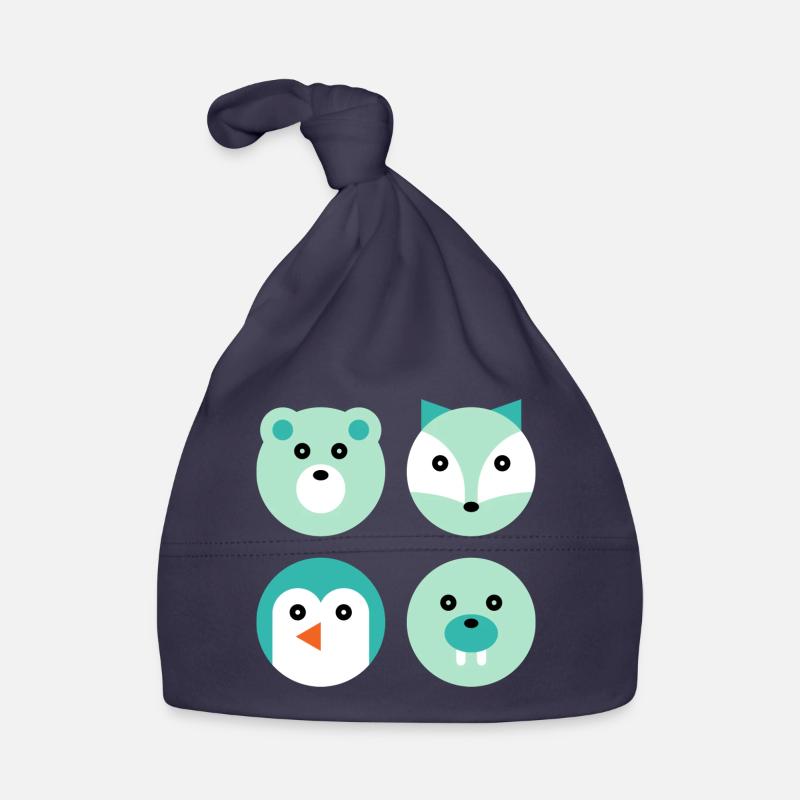 Polar bear, arctic fox, penguin and walrus Organic Baby Cap