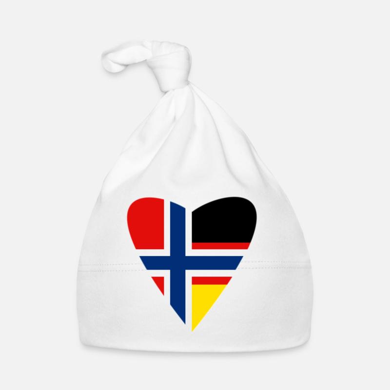 Norwegen Norwegen Deutsch-Norweger Herz Geschenk Baby Bio-Mütze