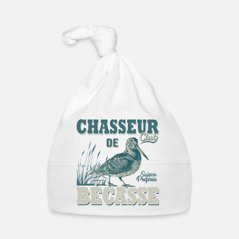 Chasseur de bécasse cadeau cool chasse chasser - Bonnet bio Bébé - blanc