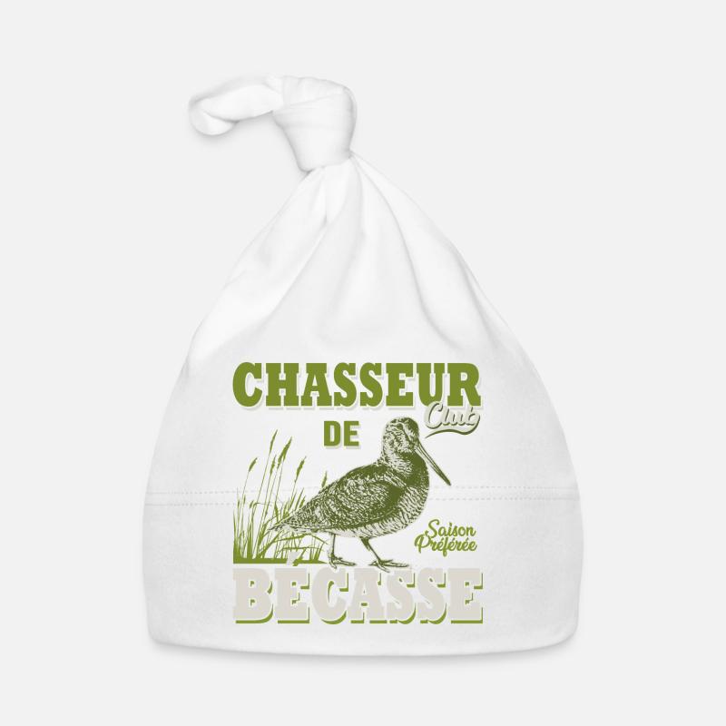 Chasseur de bécasse cadeau cool chasse chasser - Bonnet bio Bébé - blanc