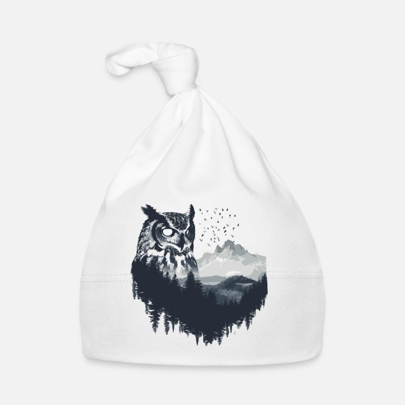 Eule Tier Eulen Vogel Wald Natur Baby Bio-Mütze