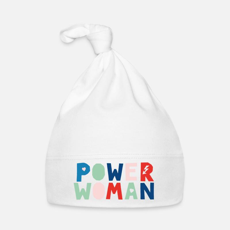 Femme de pouvoir - Bonnet bio Bébé - blanc