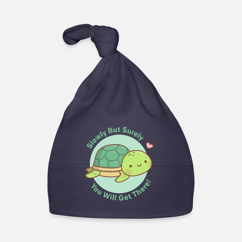 Cute Slowly But Surely You Will Get There Turtle Organic Baby Cap