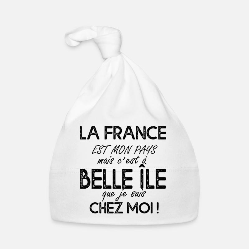 BELLE ÎLE c'est chez moi cadeau breton - Bonnet bio Bébé - blanc