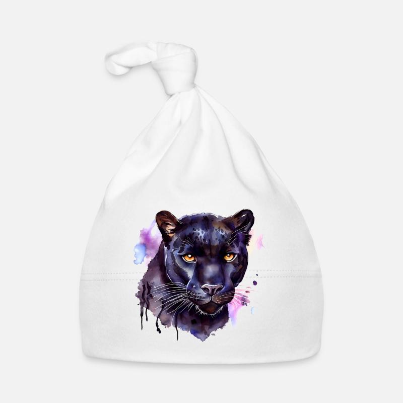 Acavrel jaguar noir - Bonnet bio Bébé - blanc
