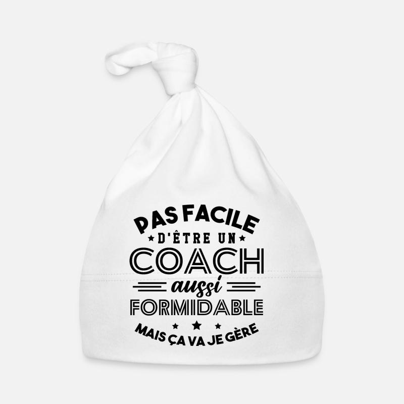 Cadeau Formidable pour Coach Formidable - Bonnet bio Bébé - blanc