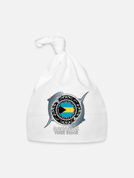 Tiger Beach Bahamas - Organic Baby Cap - white - Front