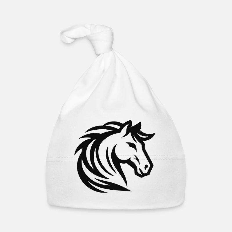 Élégant motif cheval Bonnet bio Bébé