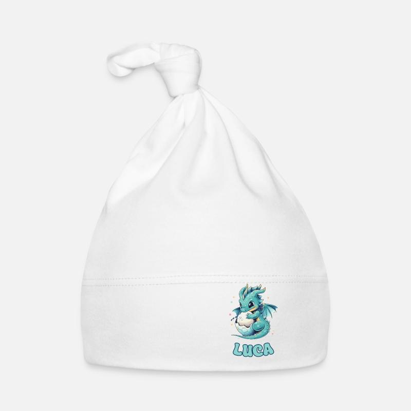 Luca - Drache - Name Baby Bio-Mütze