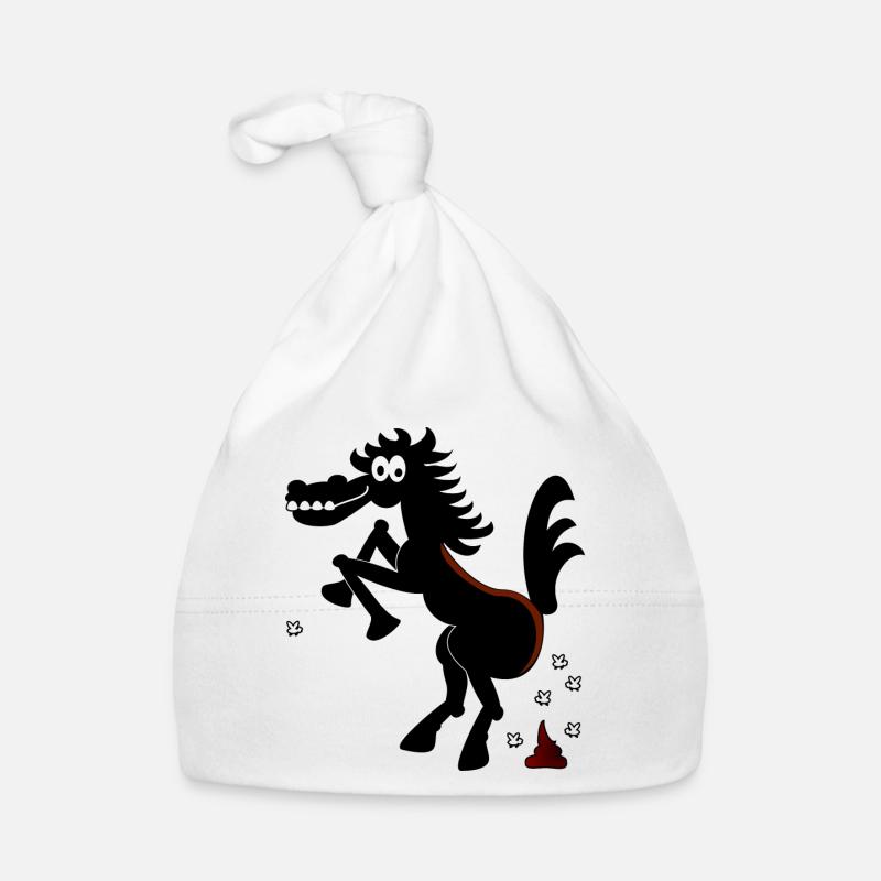 Cheval sauvage 'n mouches (ddp) - Bonnet bio Bébé - blanc