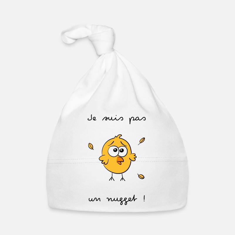 Je suis pas un nugget - Bonnet bio Bébé - blanc
