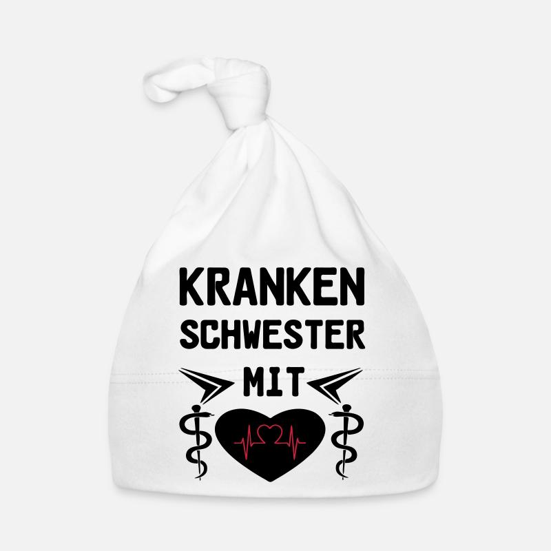 Krankenschwester mit Herz Medizin Geschenk - Baby Bio-Mütze - Weiß