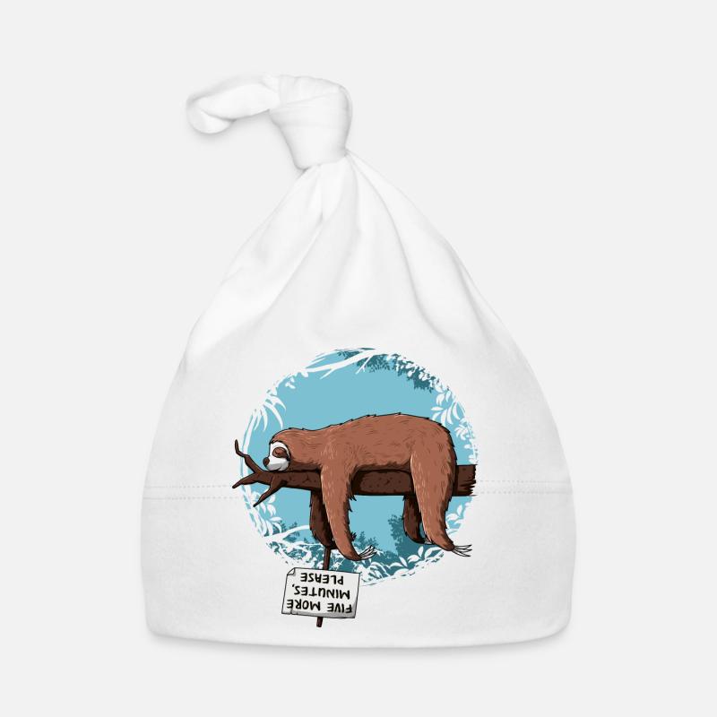 Paresseux - Bonnet bio Bébé - blanc