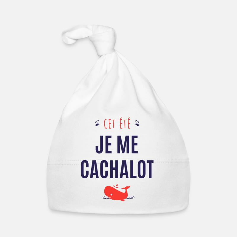 Cet été je me cachalot - Bonnet bio Bébé - blanc