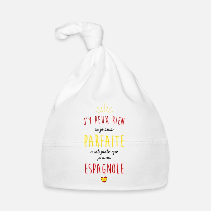 Je suis espagnole - Bonnet bio Bébé - blanc