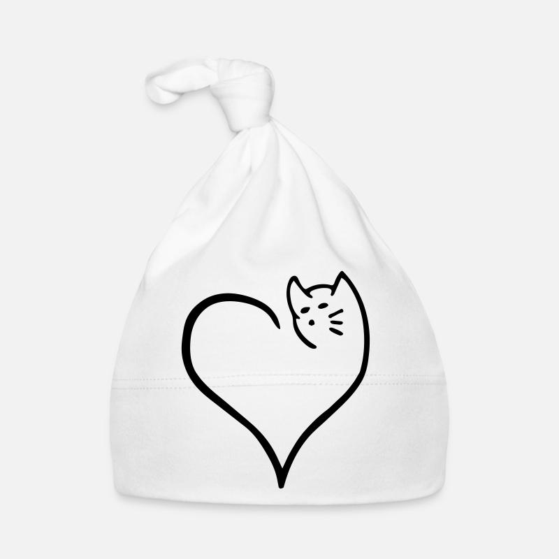 Katze im Herz. Geschenk Baby Bio-Mütze