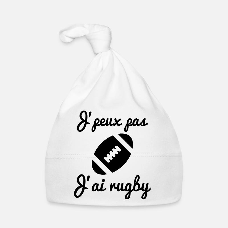 j'peux pas j'ai rugby - Bonnet bio Bébé - blanc