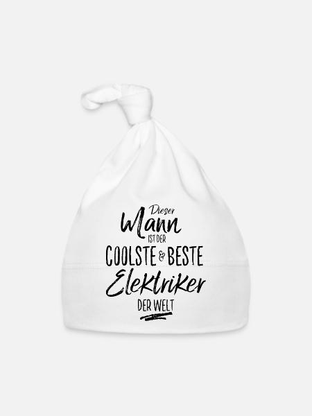 elektriker der Beste (s) - Baby Bio-Mütze - Weiß - Vorne
