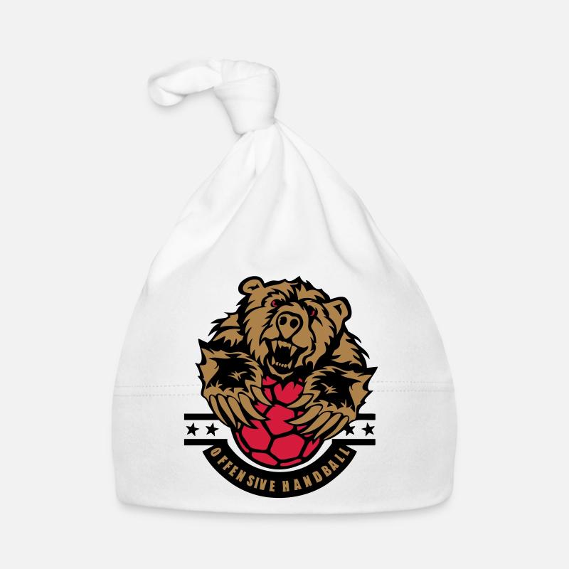 handball bear offensive logo Organic Baby Cap