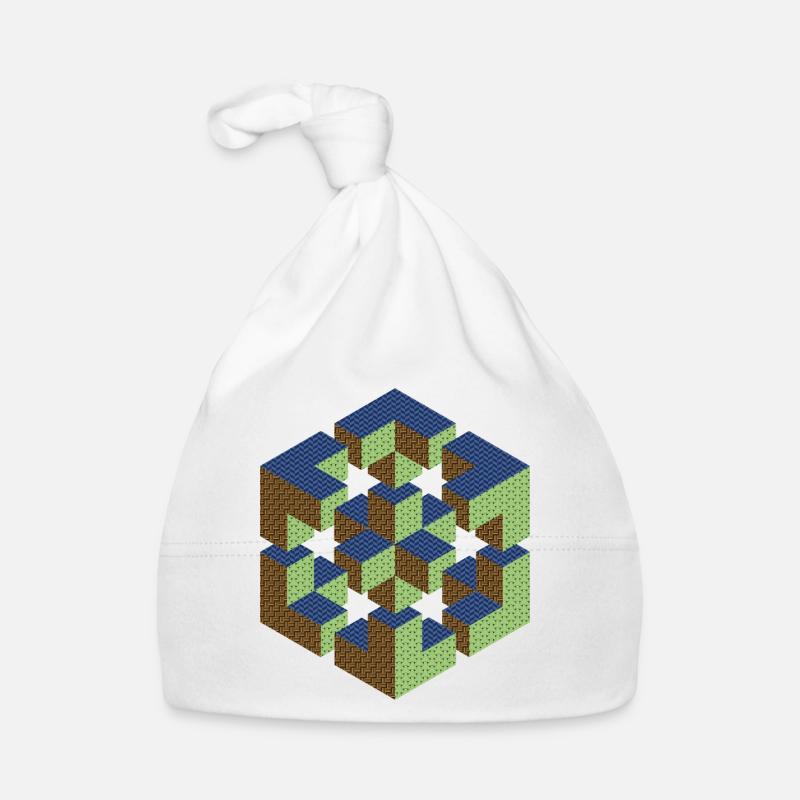 Figure impossible imagination géométrie cube Escher Bonnet bio Bébé
