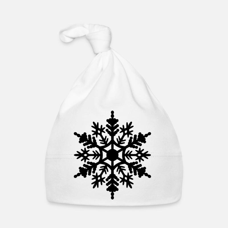 Schneeflocke Schwarz Baby Bio-Mütze
