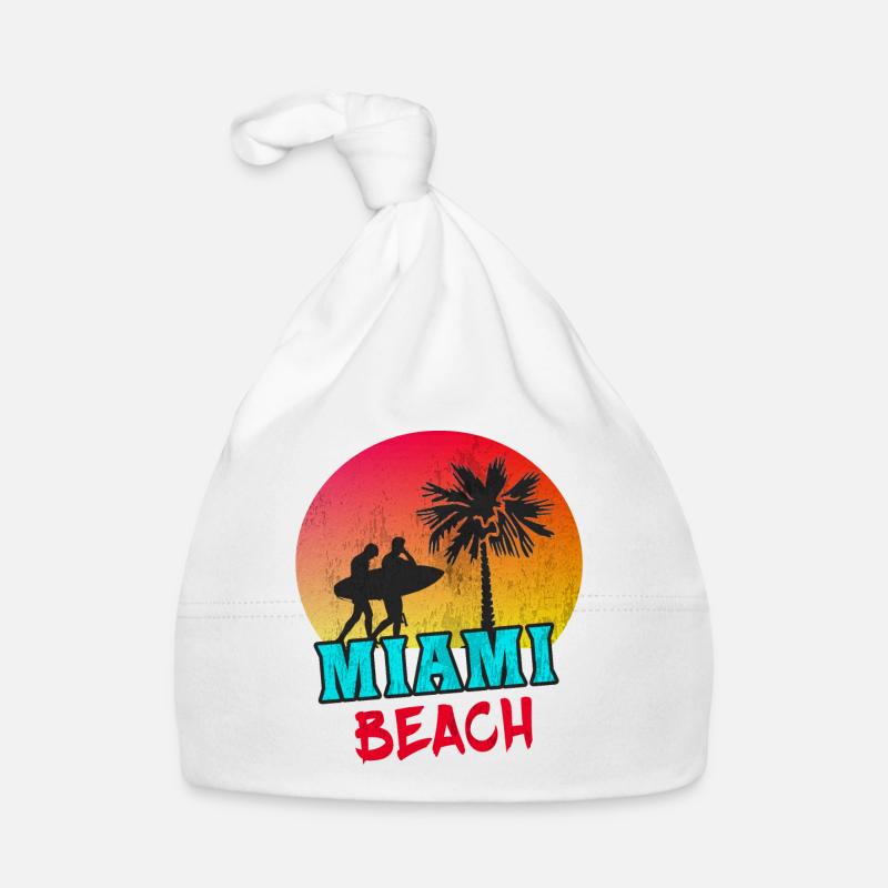 Miami Beach / Retro / Geschenk / USA Baby Bio-Mütze