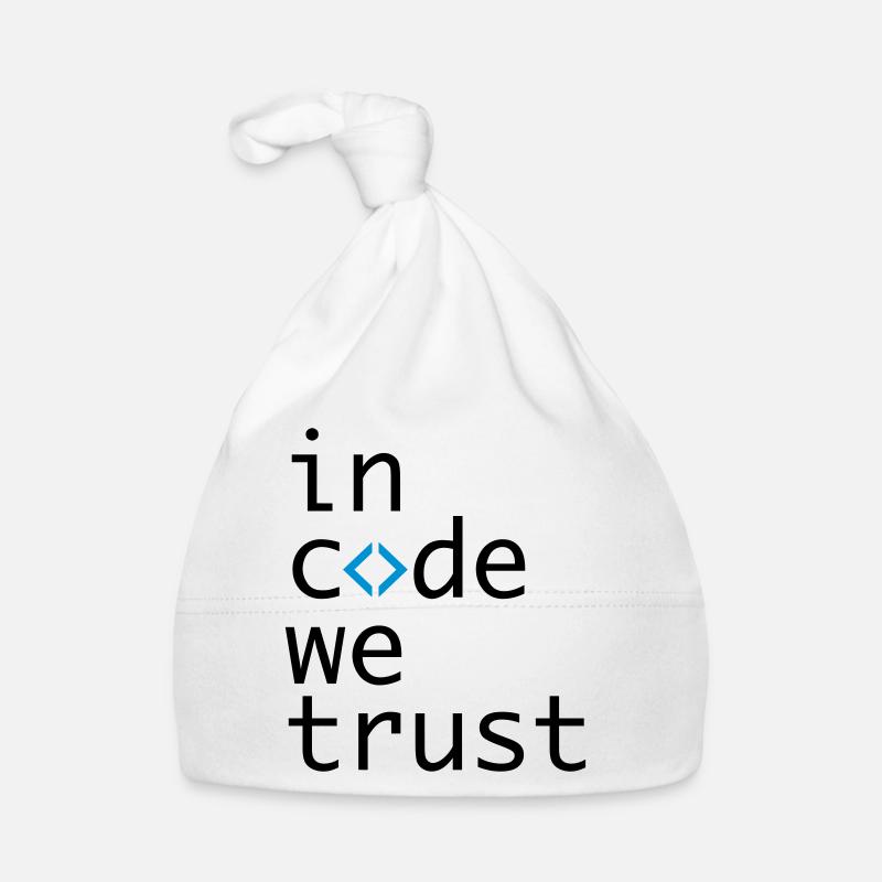dans le code, nous l'espérons, développeur, codeur - Bonnet bio Bébé - blanc