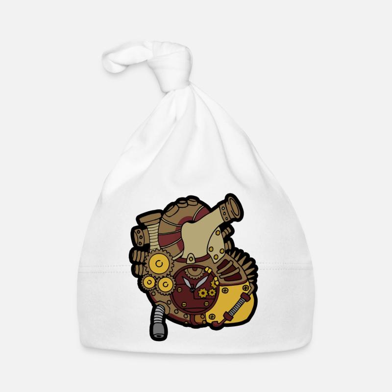 Steampunk Herz Baby Bio-Mütze