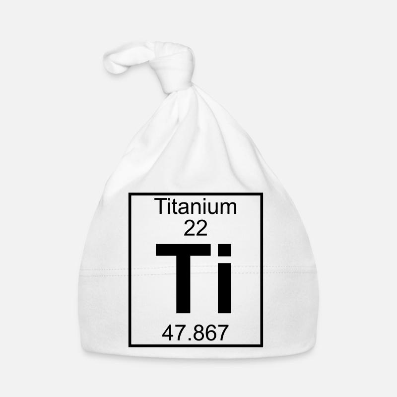 Periodic table element 22 - Ti (titanium) - BIG - Bonnet bio Bébé - blanc