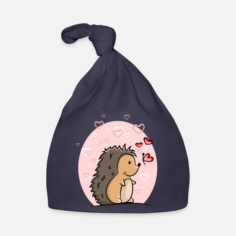 Igel mit Herzen Baby Bio-Mütze
