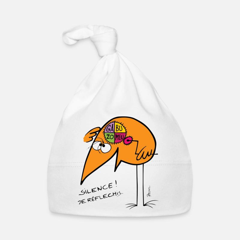 Silence je réflechis Bonnet bio Bébé