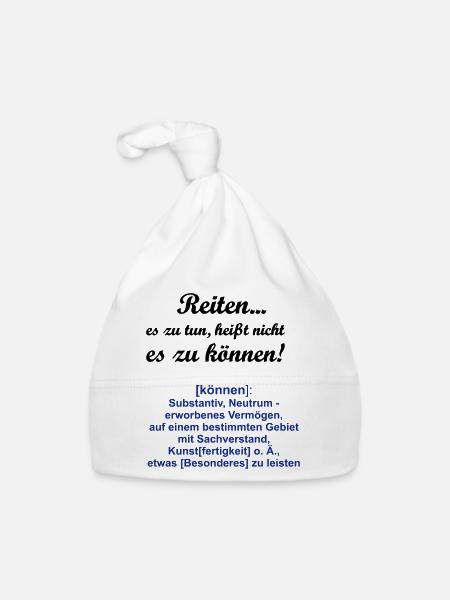 Reiten Es zu tun, heißt nicht es zu können - Baby Bio-Mütze - Weiß - Vorne