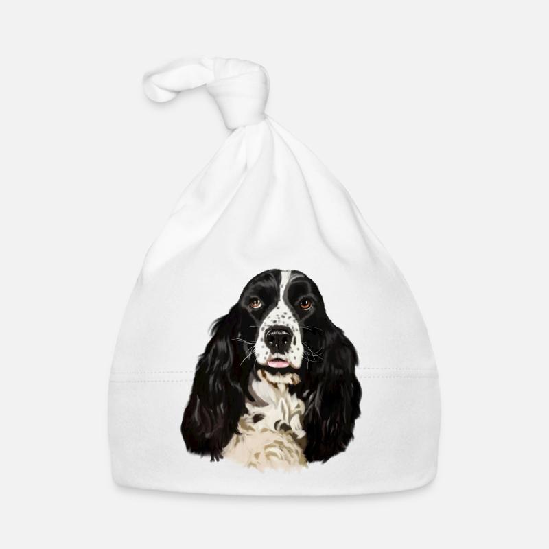 Cocker spaniel - Baby Bio-Mütze - Weiß