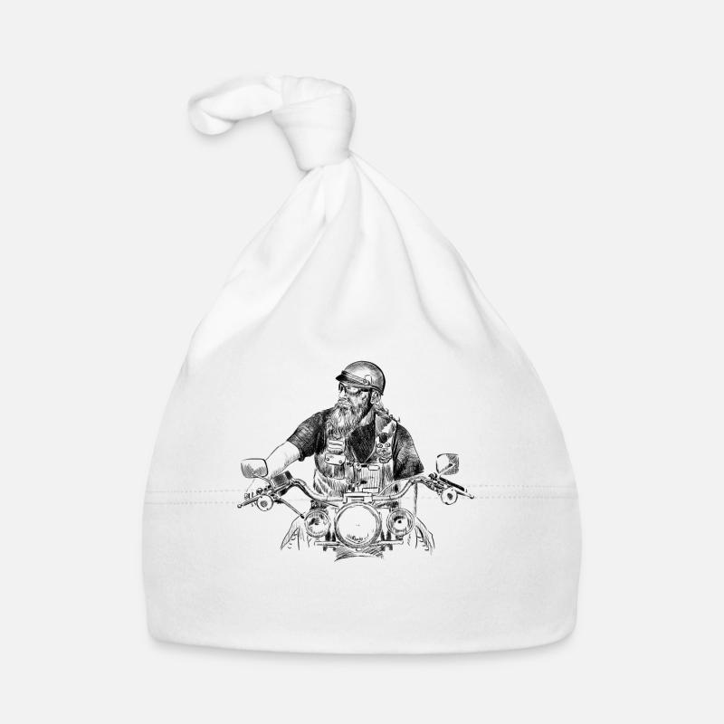 biker - Bonnet bio Bébé - blanc