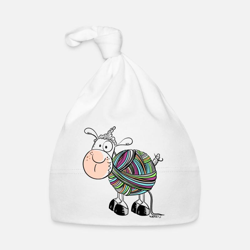 Coloured Sheep - Sheep - Comic - wool Organic Baby Cap