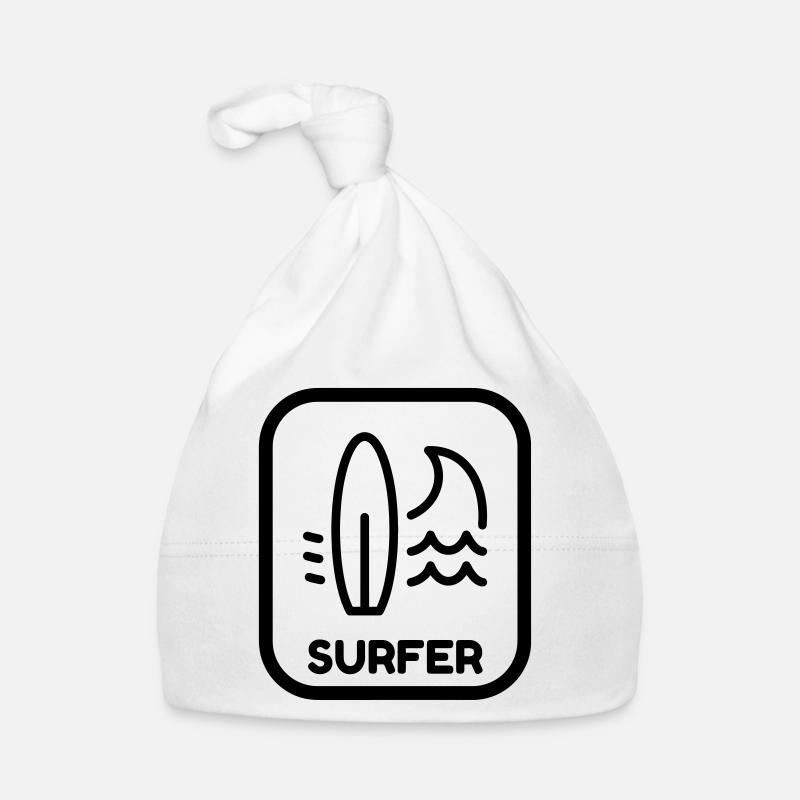 surf / surfeur / surfer / plage - Bonnet bio Bébé - blanc