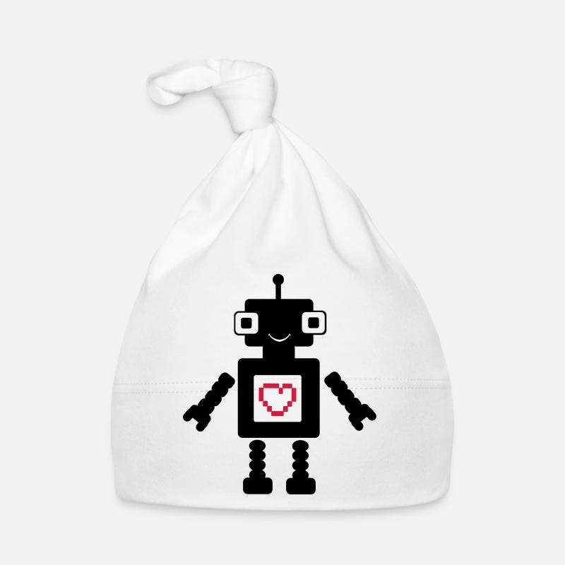 roboter_love_02 - Bonnet bio Bébé - blanc
