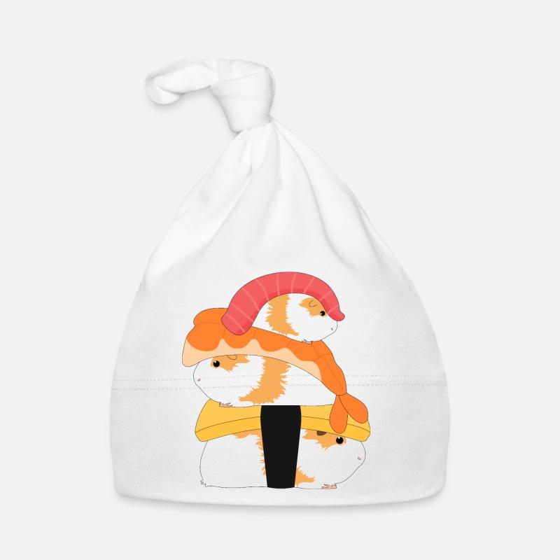 Sushi cochon d'Inde - Bonnet bio Bébé - blanc